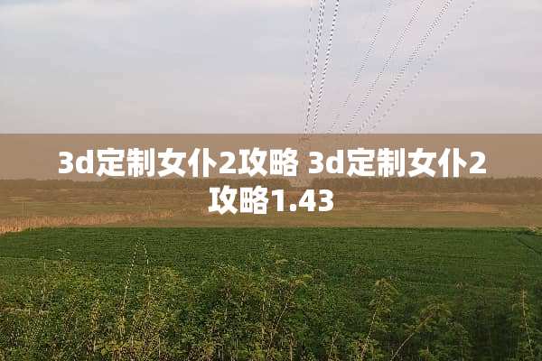 3d定制女仆2攻略 3d定制女仆2攻略1.43