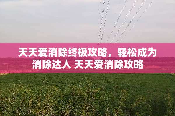 天天爱消除终极攻略，轻松成为消除达人 天天爱消除攻略