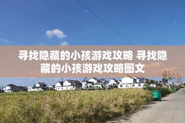寻找隐藏的小孩游戏攻略 寻找隐藏的小孩游戏攻略图文
