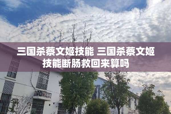 三国杀蔡文姬技能 三国杀蔡文姬技能断肠救回来算吗