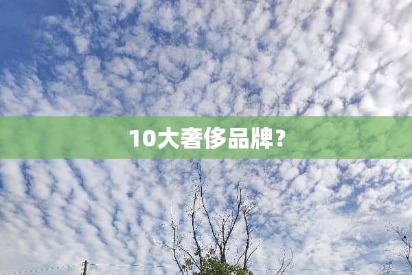 10大奢侈品牌？