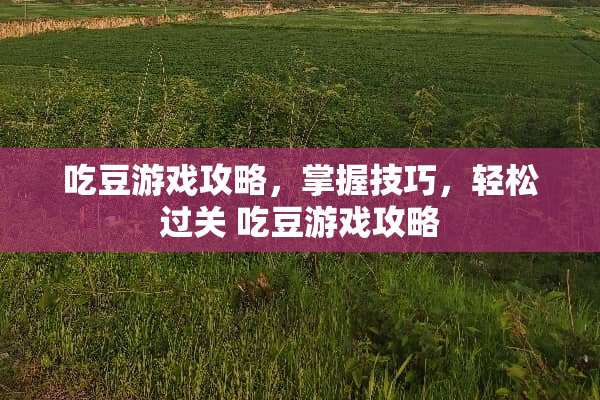 吃豆游戏攻略，掌握技巧，轻松过关 吃豆游戏攻略