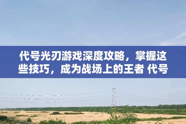 代号光刃游戏深度攻略，掌握这些技巧，成为战场上的王者 代号光刃游戏攻略