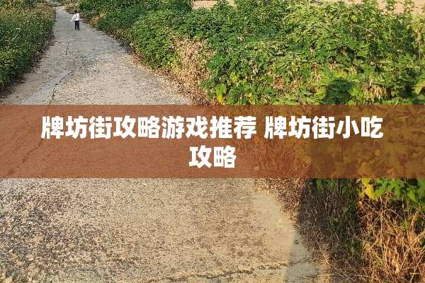 牌坊街攻略游戏推荐 牌坊街小吃攻略