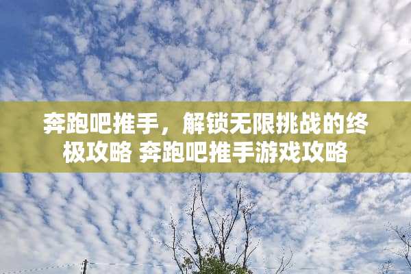 奔跑吧推手，解锁无限挑战的终极攻略 奔跑吧推手游戏攻略