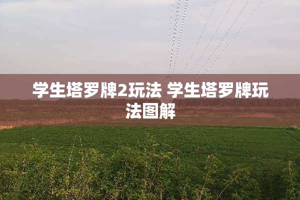 学生塔罗牌2玩法 学生塔罗牌玩法图解