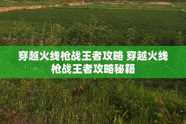 穿越火线*战王者攻略 穿越火线*战王者攻略秘籍