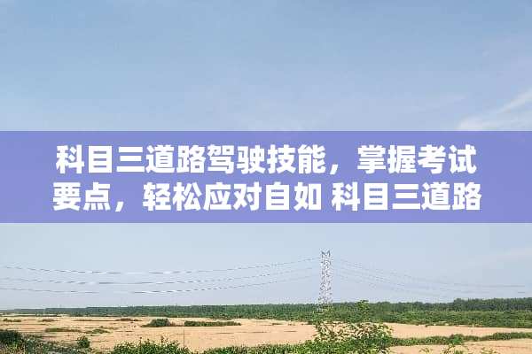 科目三道路驾驶技能，掌握考试要点，轻松应对自如 科目三道路驾驶技能
