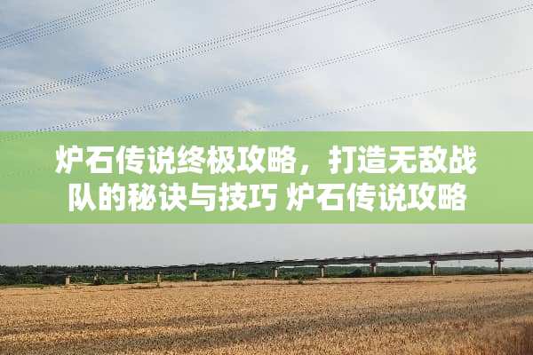 炉石传说终极攻略，打造无敌战队的秘诀与技巧 炉石传说攻略