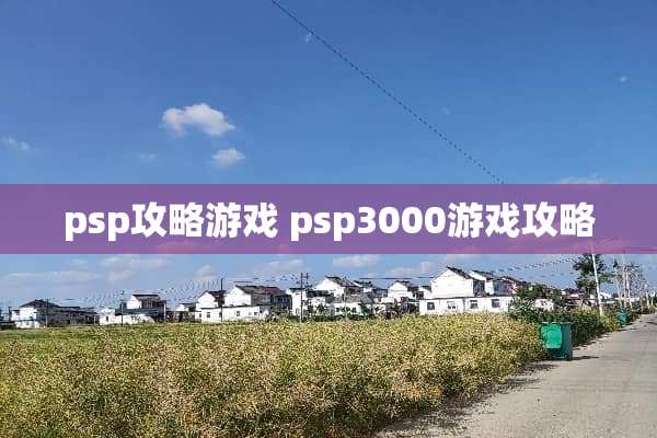 psp攻略游戏 psp3000游戏攻略