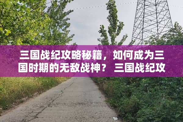 三国战纪攻略秘籍，如何成为三国时期的无敌战神？ 三国战纪攻略秘籍