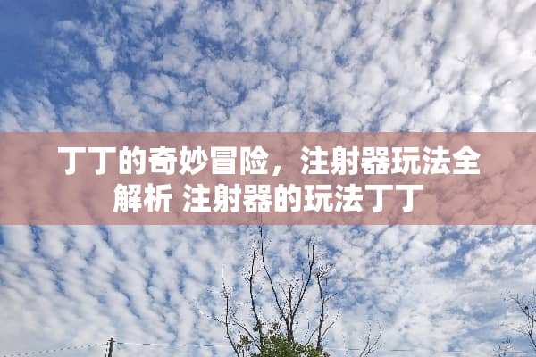 丁丁的奇妙冒险，注射器玩法全解析 注射器的玩法丁丁
