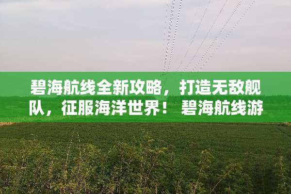 碧海航线全新攻略，打造无敌舰队，征服海洋世界！ 碧海航线游戏攻略