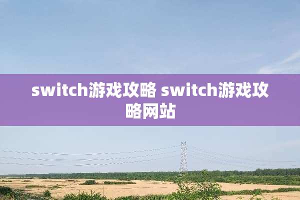switch游戏攻略 switch游戏攻略网站