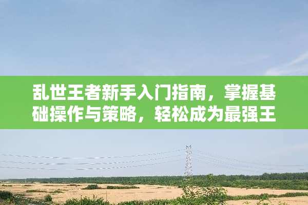 乱世王者新手入门指南，掌握基础操作与策略，轻松成为最强王者 乱世王者新手攻略