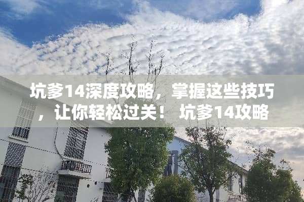 坑爹14深度攻略，掌握这些技巧，让你轻松过关！ 坑爹14攻略