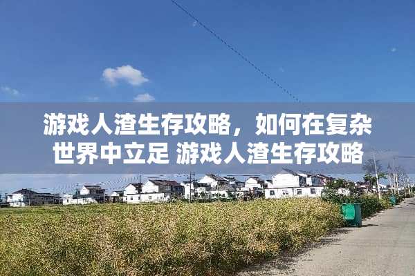 游戏**生存攻略，如何在复杂世界中立足 游戏**生存攻略