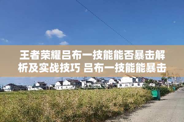 王者荣耀吕布一技能能否暴击解析及实战技巧 吕布一技能能暴击吗