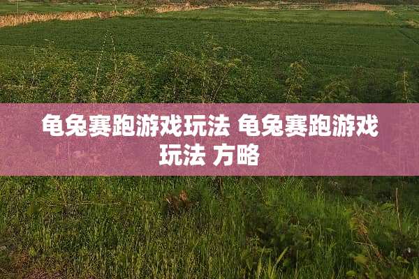 龟兔赛跑游戏玩法 龟兔赛跑游戏玩法 方略
