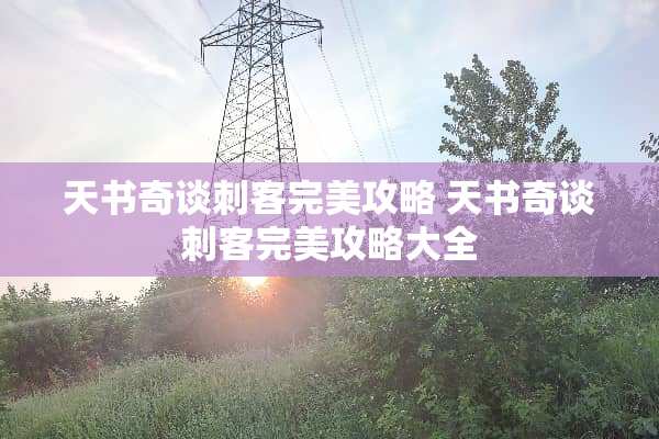 天书奇谈刺客完美攻略 天书奇谈刺客完美攻略大全