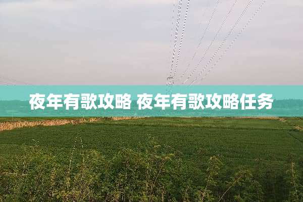 夜年有歌攻略 夜年有歌攻略任务