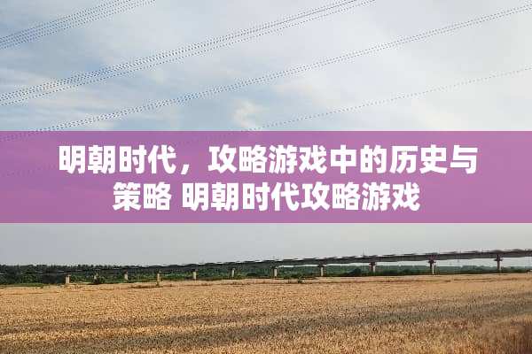 明朝时代，攻略游戏中的历史与策略 明朝时代攻略游戏