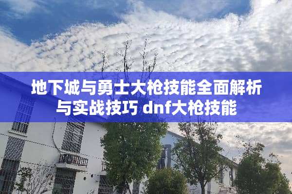 **城与勇士大*技能全面解析与实战技巧 dnf大*技能