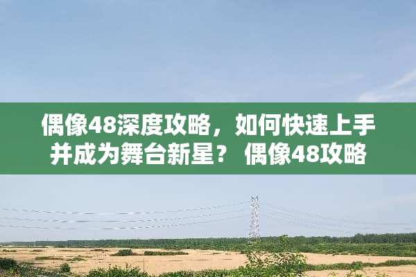 偶像48深度攻略，如何快速上手并成为舞台新星？ 偶像48攻略