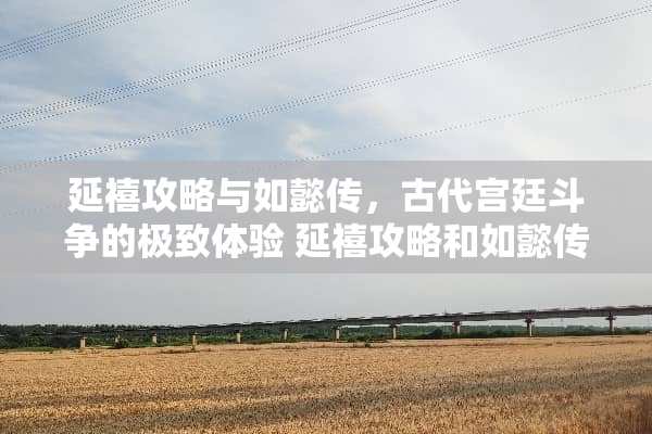 延禧攻略与如懿传，古代宫廷斗争的极致体验 延禧攻略和如懿传