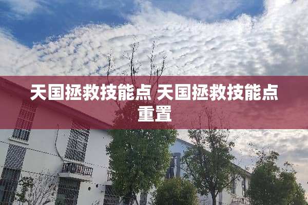 天国拯救技能点 天国拯救技能点重置