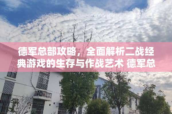 德军总部攻略，全面解析二战经典游戏的生存与作战艺术 德军总部攻略