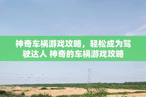 神奇车祸游戏攻略，轻松成为驾驶达人 神奇的车祸游戏攻略