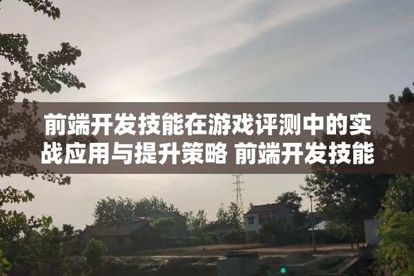 前端开发技能在游戏评测中的实战应用与提升策略 前端开发技能