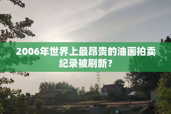 2006年世界上最昂贵的油画拍卖纪录被刷新？