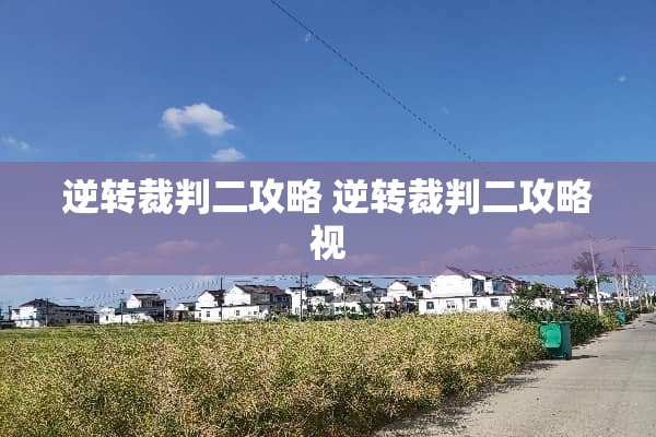 逆转裁判二攻略 逆转裁判二攻略视