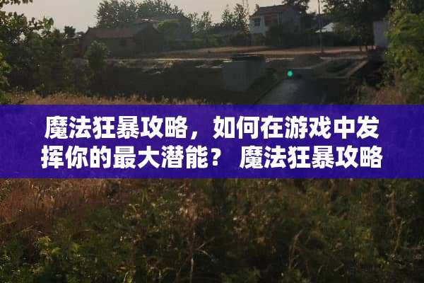 魔法狂暴攻略，如何在游戏中发挥你的最大潜能？ 魔法狂暴攻略