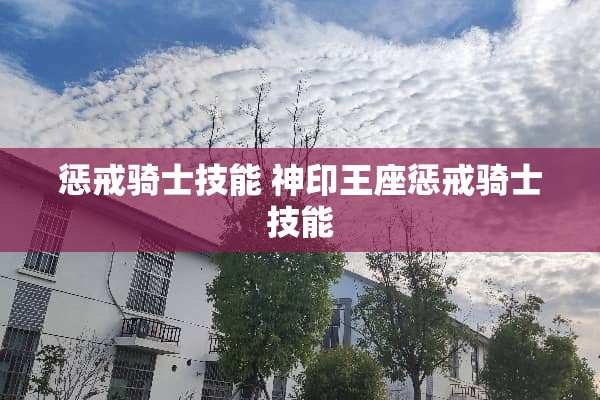惩戒骑士技能 神印王座惩戒骑士技能
