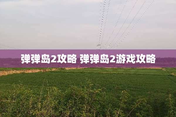 弹弹岛2攻略 弹弹岛2游戏攻略