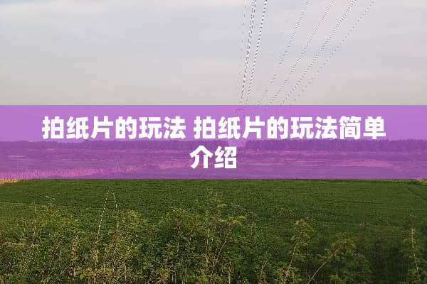 拍纸片的玩法 拍纸片的玩法简单介绍