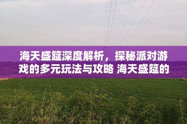 海天盛筵深度解析，探秘派对游戏的多元玩法与攻略 海天盛筵的玩法