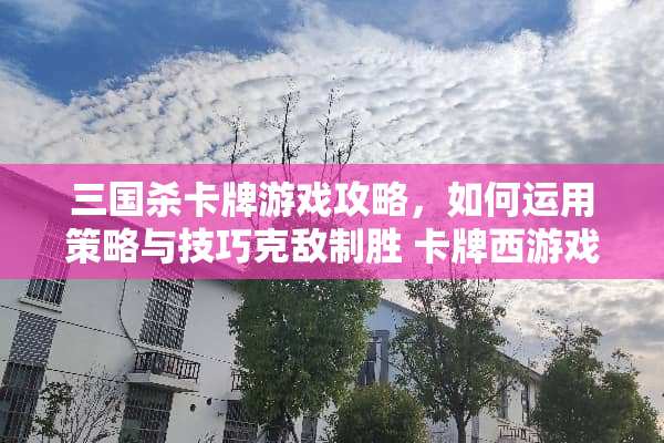 三国杀卡牌游戏攻略，如何运用策略与技巧克敌制胜 卡牌西游戏三国攻略