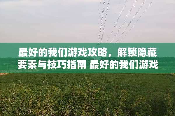 最好的我们游戏攻略，解锁隐藏要素与技巧指南 最好的我们游戏攻略