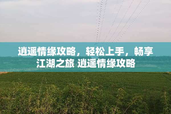 逍遥情缘攻略，轻松上手，畅享江湖之旅 逍遥情缘攻略