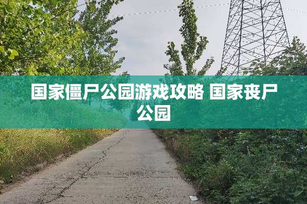 国家僵尸公园游戏攻略 国家丧尸公园