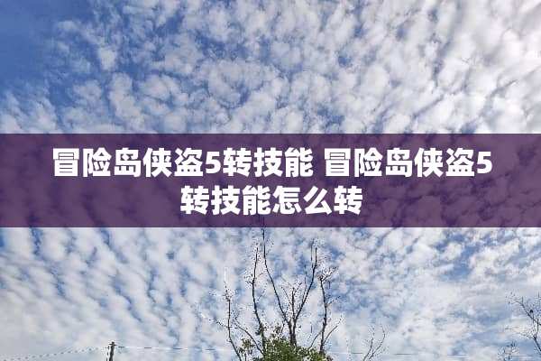 冒险岛侠盗5转技能 冒险岛侠盗5转技能怎么转