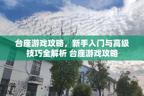 台座游戏攻略，新手入门与高级技巧全解析 台座游戏攻略