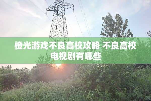 橙光游戏**高校攻略 **高校电视剧有哪些