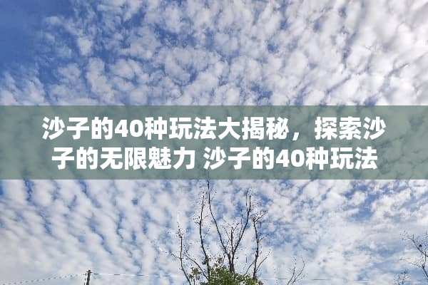 沙子的40种玩法大揭秘，探索沙子的无限魅力 沙子的40种玩法