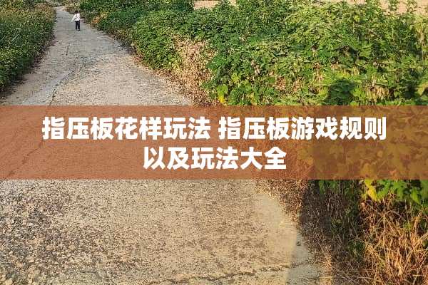 指压板花样玩法 指压板游戏规则以及玩法大全