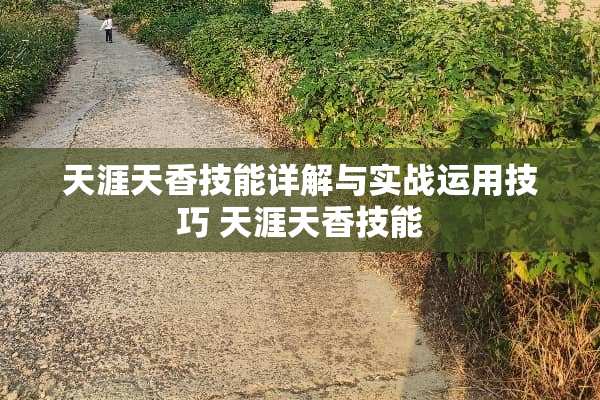 天涯天香技能详解与实战运用技巧 天涯天香技能